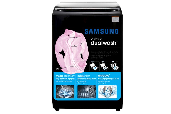 Máy giặt Samsung Inverter 18 kg WA18M8700GV/SV Màu Đen