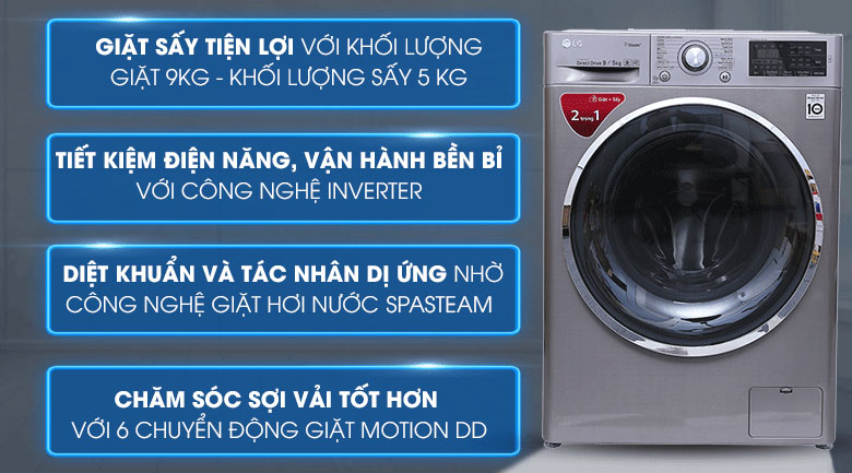 Máy giặt LG FC1409D4E giá rẻ, có trả góp