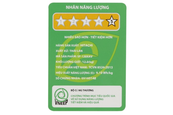 Máy giặt Hitachi Inverter 12 kg SF-120XAV 220-VT (WH-B)