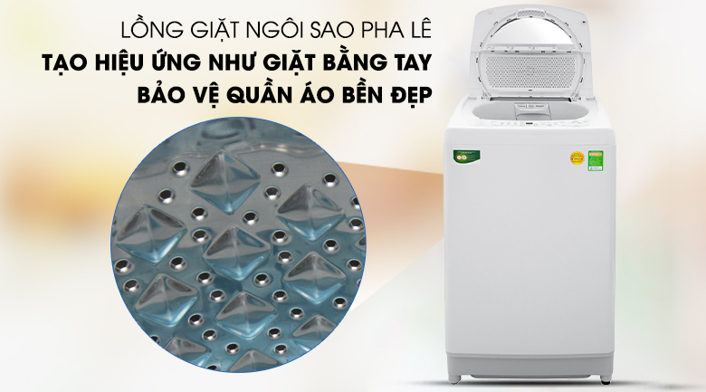 Lồng giặt ngôi sao pha lê - Máy giặt Toshiba 9kg AW-G1000GV WG