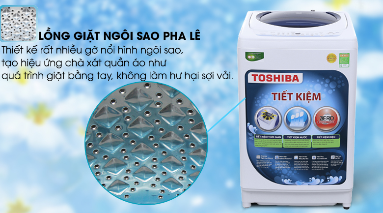 Lồng giặt ngôi sao pha lê - Máy giặt Toshiba 10 kg AW-G1100GV WB