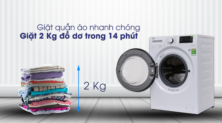 Giặt siêu nhanh 14 phút - Máy giặt Beko Inverter 7 kg WMY 71083 LB3