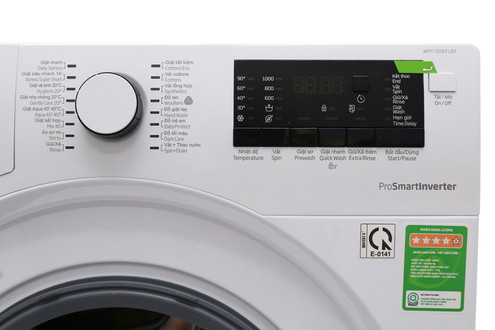 Máy giặt Beko Inverter 7 kg WMY 71083 LB3 Màu Trắng