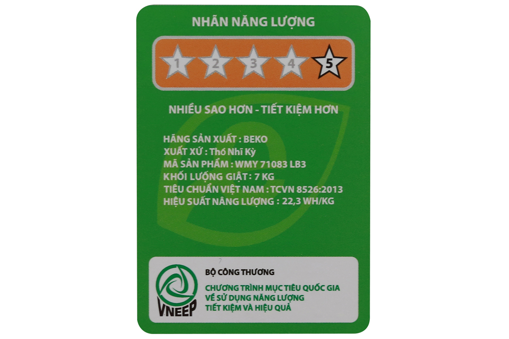 Máy giặt Beko Inverter 7 kg WMY 71083 LB3 Màu Trắng