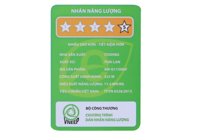 Máy giặt Toshiba 10.5 kg G1150GV(WK) Màu Trắng - Xám