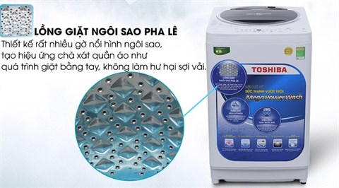 Lồng giặt ngôi sao pha lê - Máy giặt Toshiba 10.5 kg G1150GV(WK)