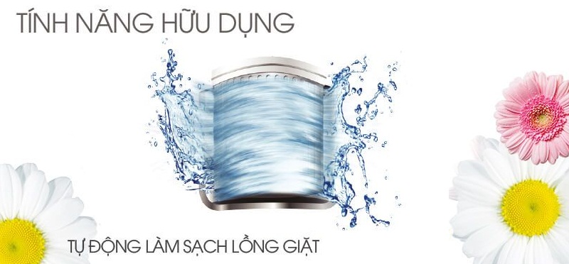 Tiện lợi với tính năng vệ sinh lồng giặt tự động