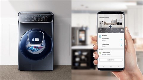 Chẩn đoán thông minh Samsung Smart Home - Máy giặt sấy Samsung 21 kg FlexWash WR24M9960KV/SV