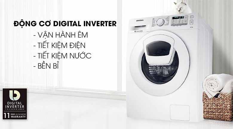 Máy giặt Samsung AddWash Inverter 8 kg WW80K5233YW/SV