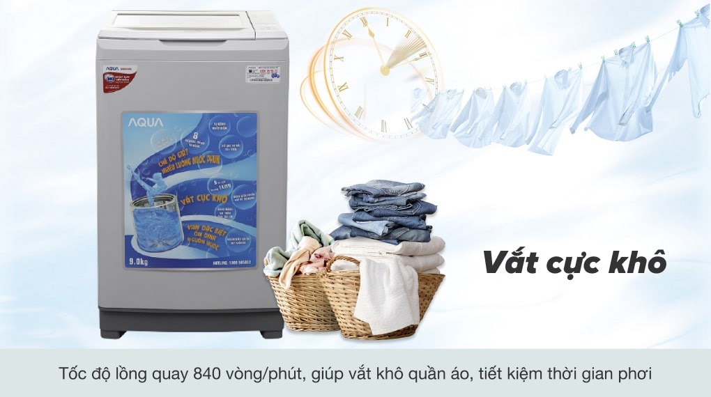 Máy giặt Aqua 9 kg AQW-S90AT