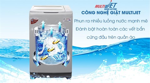 Giặt sạch hơn cùng Multi Jet - Máy giặt Aqua 9 kg AQW-S90AT