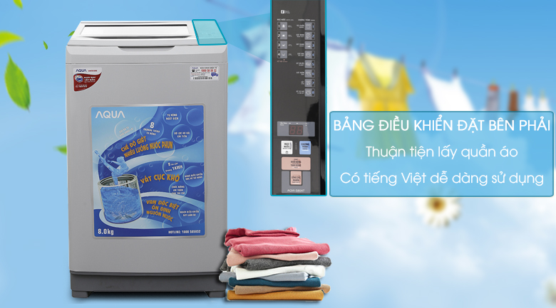 Máy giặt Aqua 8.0 Kg AQW-S80AT