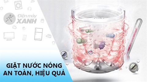 Giặt nước nóng - Máy giặt Electrolux Inverter 9 kg EWF12938