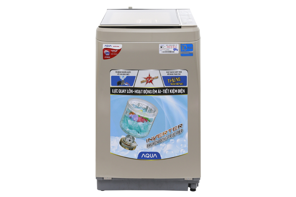Máy giặt Aqua Inverter 9 kg AQW-D901BT N Màu Vàng đồng