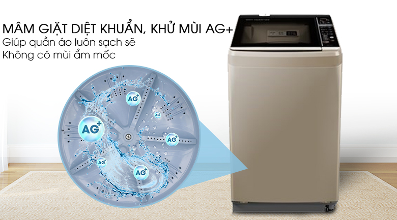 Máy giặt Aqua 8.5 kg AQW-U850BT N - Công nghệ kháng khuẩn Nano Ag+