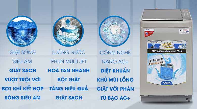 Máy giặt Aqua 8.5 kg AQW-U850BT S