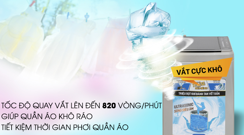 Máy giặt Aqua 8.5 kg AQW-U850BT S