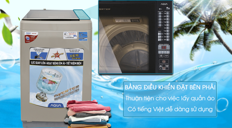 Máy giặt Aqua Inverter 9 kg AQW-D900BT N