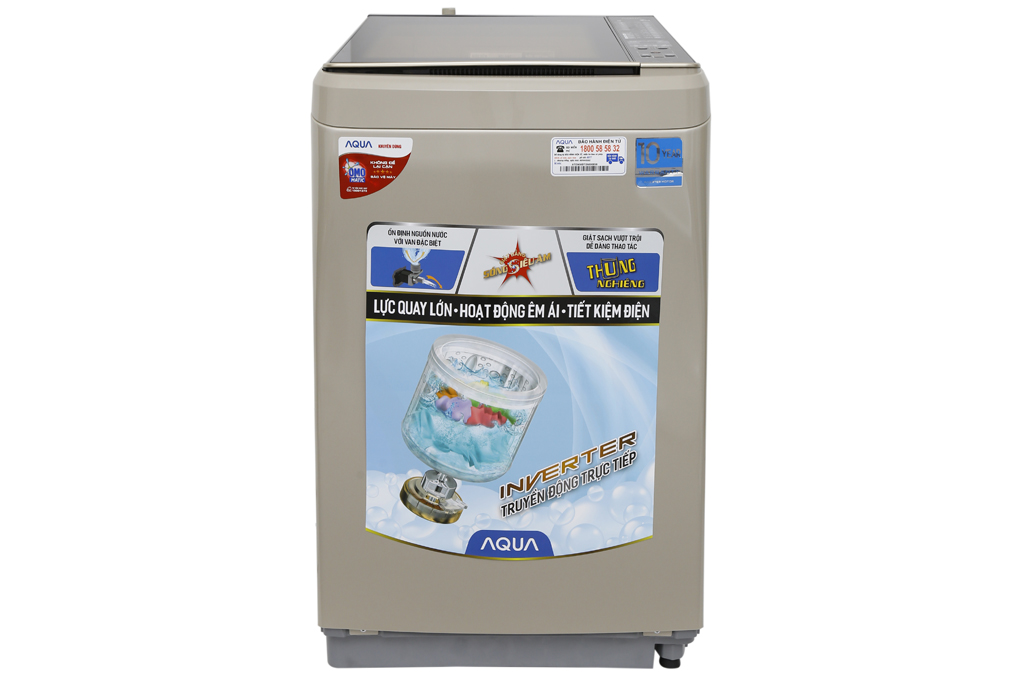 Máy giặt Aqua Inverter 9 kg AQW-D900BT N Màu Vàng đồng