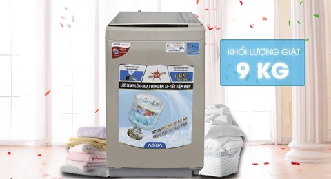 Khối lượng giặt 9 kg - Máy giặt Aqua Inverter 9 kg AQW-D900BT N