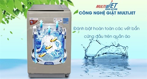 Công nghệ giặt MultiJet - Máy giặt Aqua Inverter 9 kg AQW-D900BT N