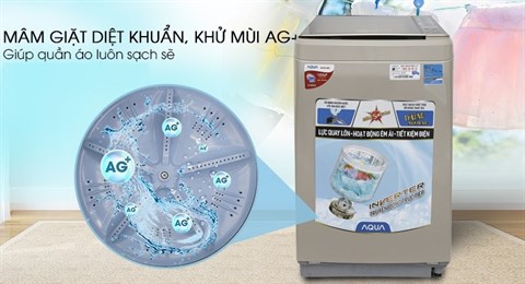 Diệt khuẩn, khử mùi Nano Ag+ - Máy giặt Aqua Inverter 9 kg AQW-D900BT N