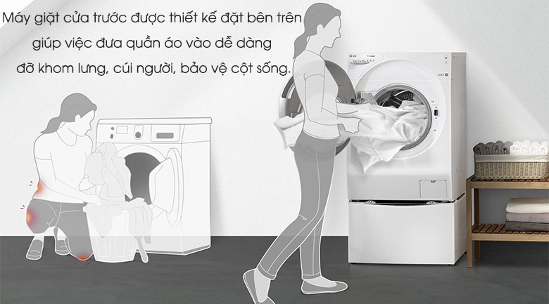 Máy giặt LG TWINWash Inverter FG1405H3W & TG2402NTWW