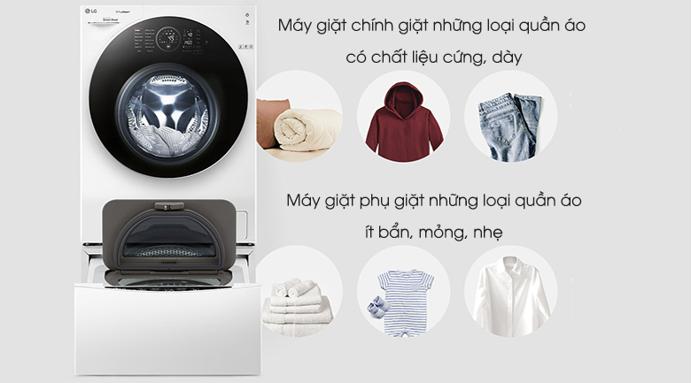 Máy giặt LG TWINWash Inverter FG1405S3W & TG2402NTWW