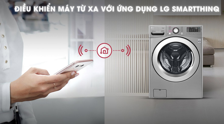 điều khiển máy giặt CS_Từ xa qua ứng dụng SmartThinQ - Máy giặt LG Inverter 19 kg F2719SVBVB