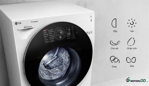 Công nghệ giặt 6 chuyển động - Máy giặt sấy LG Inverter 10.5 kg FG1405H3W