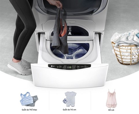 Thiết kế mini nhỏ gọn, thuận tiện cho việc giặt đồ trẻ nhỏ