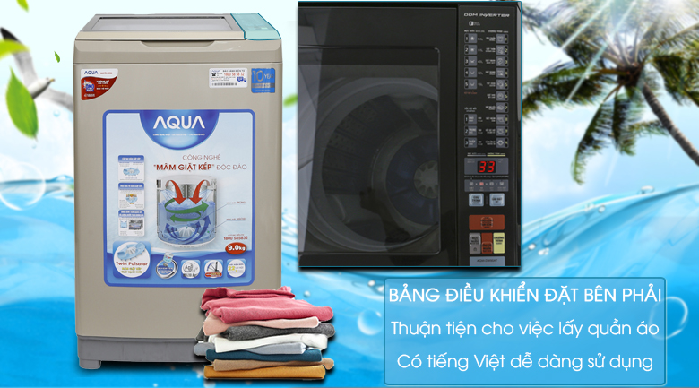 Máy giặt Aqua Inverter 9 kg AQW-DW90AT N