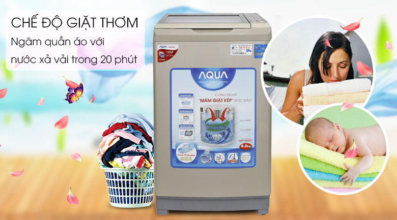 Máy giặt Aqua Inverter 9 kg AQW-DW90AT N