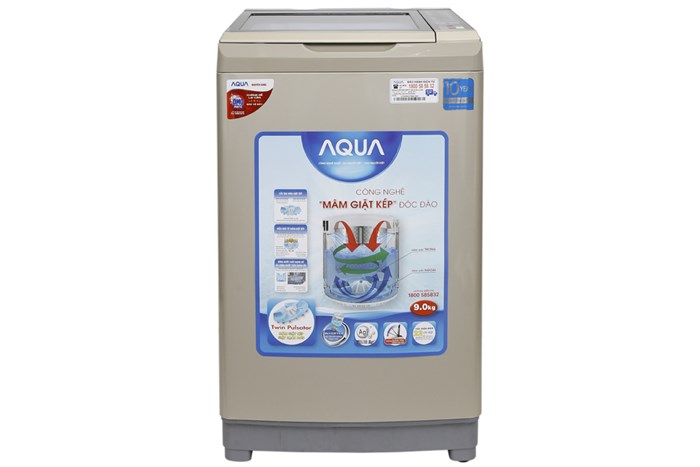 Máy giặt Aqua Inverter 9 kg AQW-DW90AT N Màu Vàng đồng