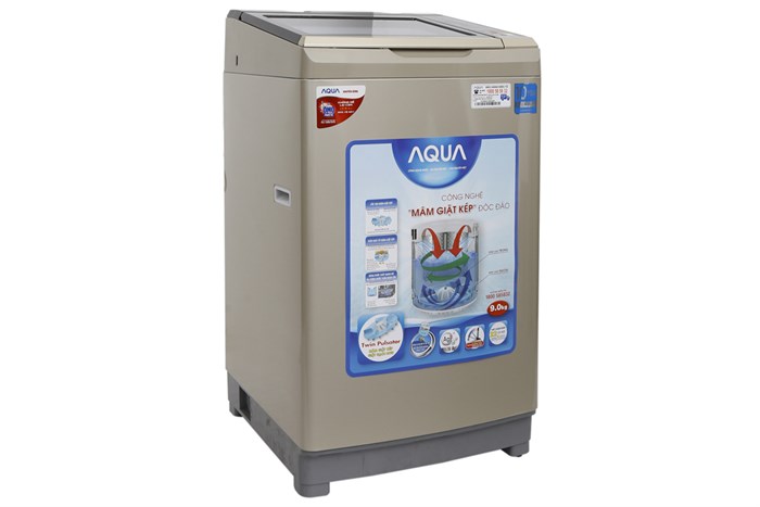 Máy giặt Aqua Inverter 9 kg AQW-DW90AT N Màu Vàng đồng