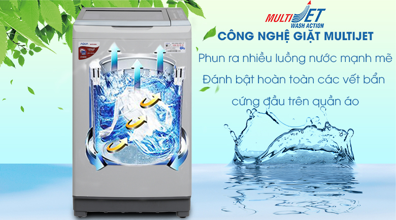 Multi Jet - Máy giặt Aqua 8 kg AQW-W80AT H