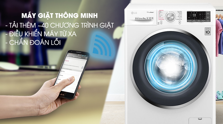 Máy giặt LG Inverter 9 kg FC1409S3W