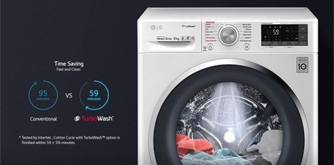 Công nghệ TurboWash giặt sạch nhanh chóng