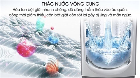 Khả năng tạo thác nước vòng cung giúp hòa tan bột giặt
