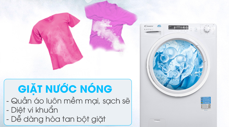 Tính năng giặt nước nóng - Máy giặt Candy 8 kg HCS 1282D3Q/1-S Tính năng giặt nước nóng - Máy giặt Candy 8 kg HCS 1282D3Q/1-S