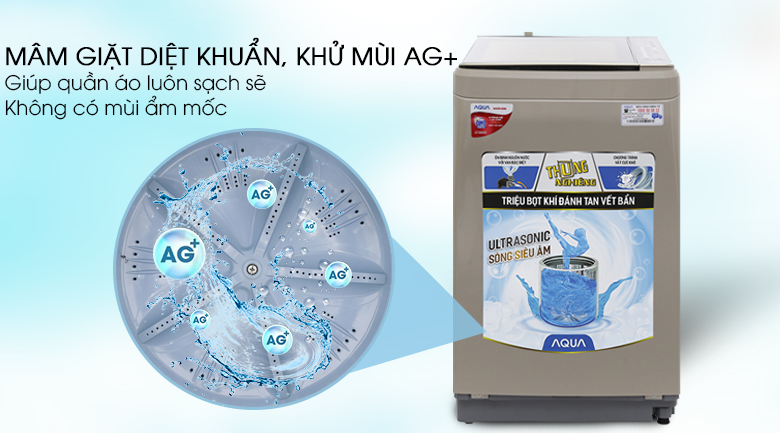 Máy giặt Aqua 8 kg AQW-U800BT N - Công nghệ Nano Ag+