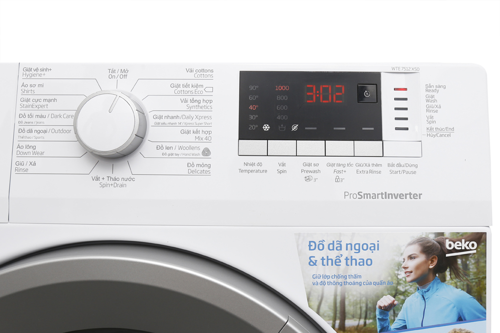 Máy giặt Beko Inverter 7 kg WTE 7512 XS0 Màu Trắng