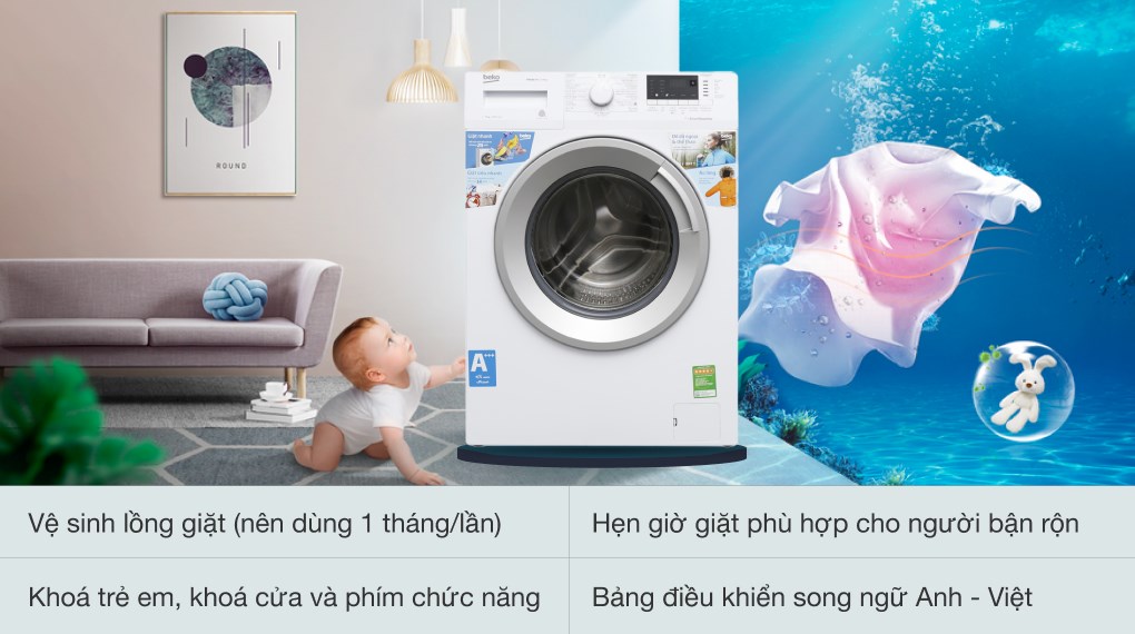 Máy giặt Beko Inverter 8 kg WTV 8512 XS0