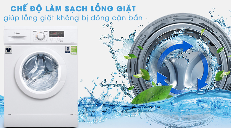 Chế độ làm sạch lồng giặt - Máy giặt Midea 8 kg MFD80 -1208