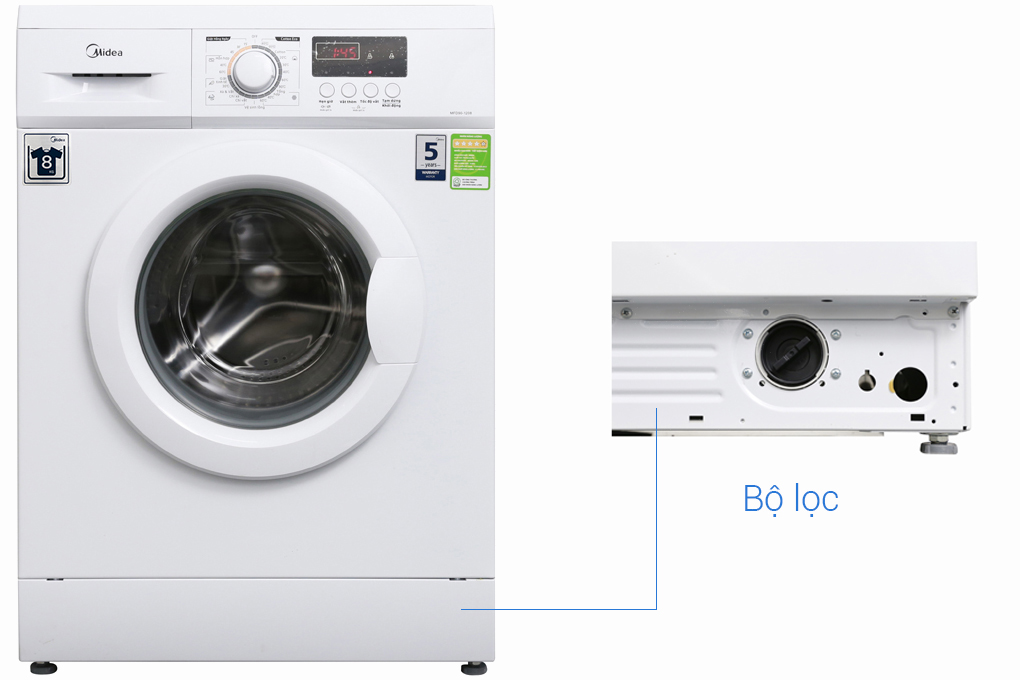 Máy giặt Midea 8 kg MFD80 - 1208 Màu Trắng