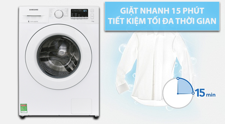 Tiết kiệm tối đa thời gian với giặt nhanh 15 phút