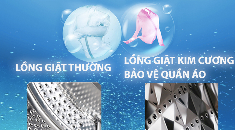 Lồng giặt kim cương bảo vệ quần áo luôn bền đẹp với thời gian