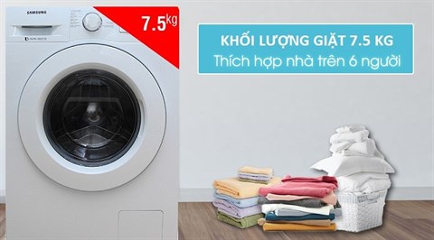 Kiểu dáng tinh tế nhỏ gọn - Máy giặt Samsung Inverter 7.5 kg WW75J42G0KW/SV