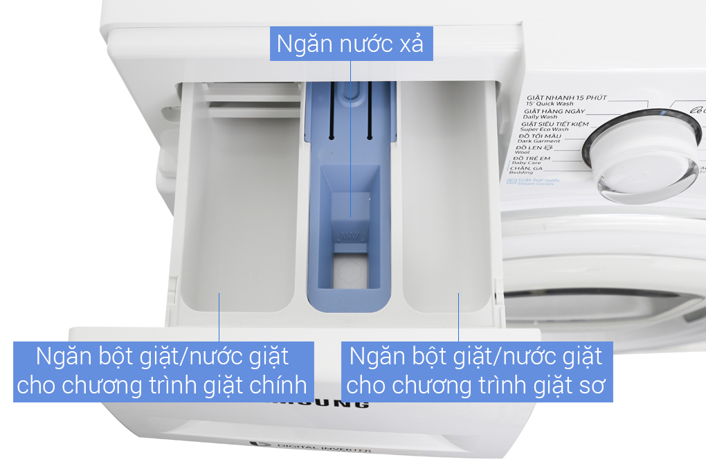 Máy giặt Samsung AddWash Inverter 7.5 kg WW75K52E0WW/SV Màu Trắng