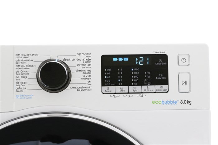 Máy giặt Samsung Inverter 8 kg WW80J54E0BW/SV Màu Trắng